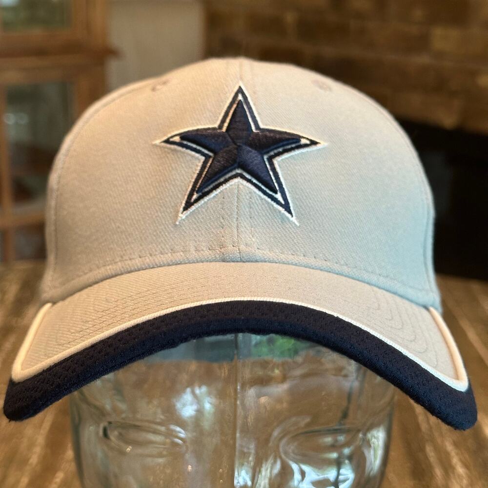 New Era Dallas Cowboys NFL 39THIRTY Stretch Fit Hat Cap Gray Blue Men’s Size M/L